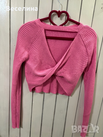 Дамска къса розова блузка, снимка 1