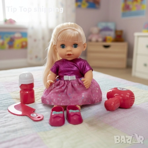 Кукла с мигащи очи, аксесоари и звуци – Идеален подарък за малки принцеси, снимка 6 - Кукли - 52826430