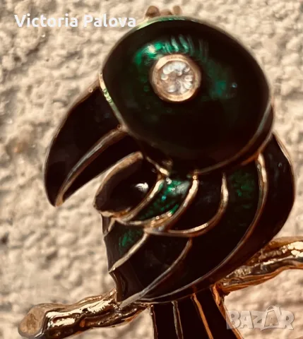 Уникална брошка папагал метал глазура Германия, снимка 10 - Други - 47608132