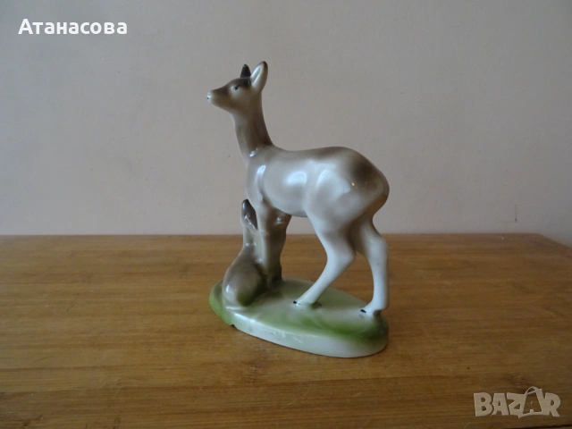 Порцеланова фигура Сърнички ИЗИДА 1960 г Сърна Сърни , снимка 6 - Декорация за дома - 54320773