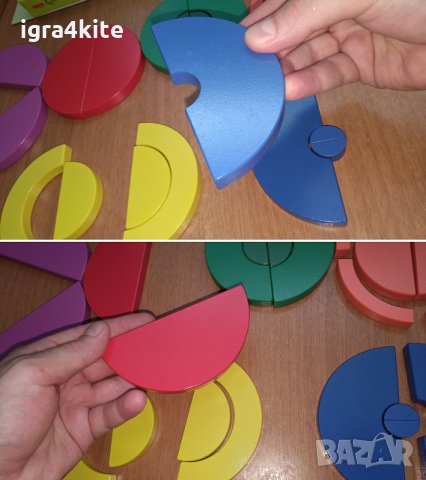 Дървени цветна игра Монтесори Circlelance Habi Spiel Мath Montessori, снимка 10 - Образователни игри - 34878951