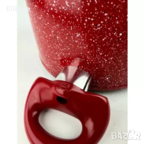 Тенджера Voltz, 3.4л./9.5л., Дълбока, Мраморно покритие, Индукция, Червен, снимка 2 - Съдове за готвене - 52807029