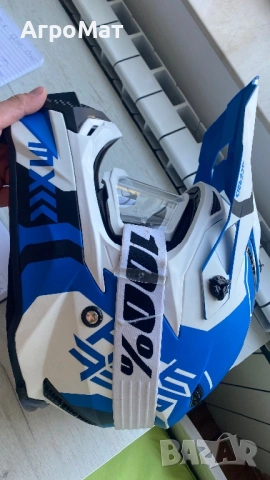 Кросова каска Acerbis с очила 100%, снимка 2 - Аксесоари и консумативи - 54317215