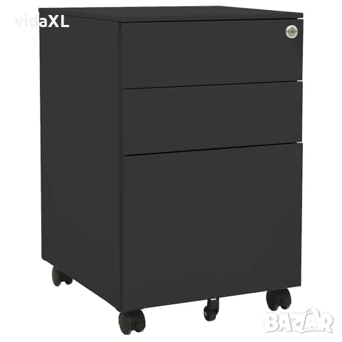 vidaXL Мобилен офис шкаф, антрацит, 39x45x60 см, стомана