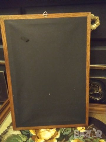 Картина рисувана върху стъкло  ,масивна дървена рамка , снимка 4 - Картини - 42462605