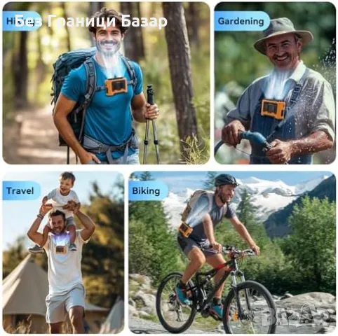 Нов Вентилатор за кръст с щипка и каишка за къмпинг, строеж, пътуване, снимка 7 - Други - 49901023