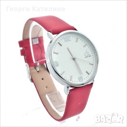  Дамски часовник червен реплика Описание Стилен дамски часовник в червен цвят.  Червеният цвят е цве, снимка 2 - Дамски - 37572674