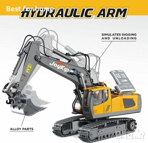 Играчка багер с дистанционно  11 канала 2.4Ghz RC  със светлини и звук и Функция за копаене - мащаб , снимка 4 - Електрически играчки - 51805757