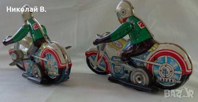Ретро детски метални играчки мотоциклети с механизъм Made in China 602 N26 употребявани, снимка 4 - Колекции - 37470554