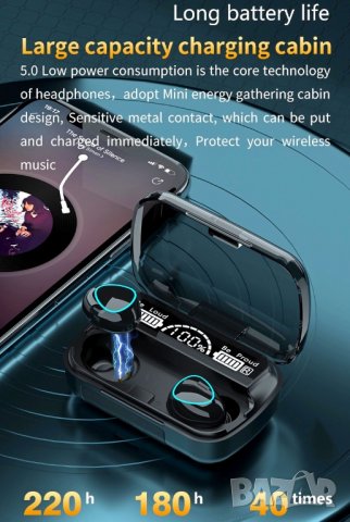 ТОП!2022 Луксозни, Безжични Блутут Слушалки, Bluetooth Слушалки, спортни слушалки за Android, iPhone, снимка 5 - Безжични слушалки - 31459158