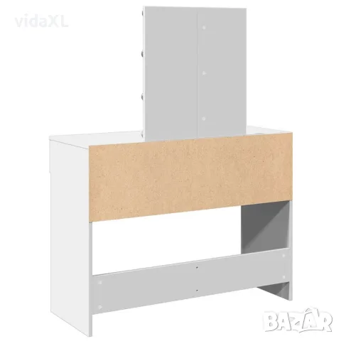vidaXL Тоалетка с LED, бяла, 100x40x130 см, снимка 7 - Тоалетки - 56148273