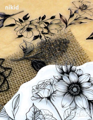 50 бр прозрачни черни черно бели самозалепващи лепенки стикери за украса декор картонена торта и др, снимка 5 - Други - 51254478