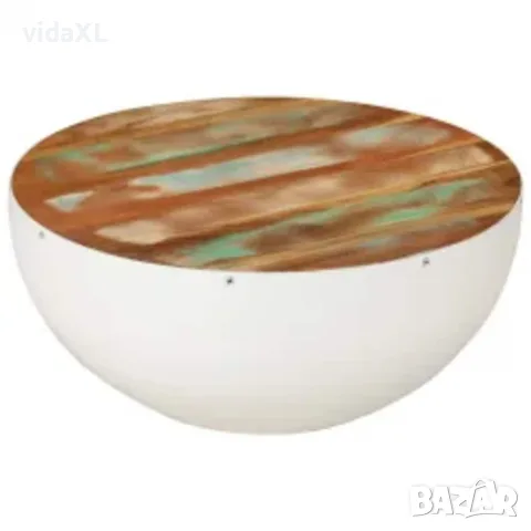 vidaXL Комплект кафе маси форма на купа 2 бр регенерирано дърво масив, снимка 8 - Маси - 56146394