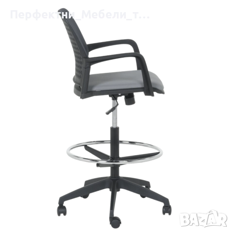 Бар кресло,висок работен стол с подлакътници,стол за рецепция,баров стол,стол с ринг за краката , снимка 5 - Столове - 52560116