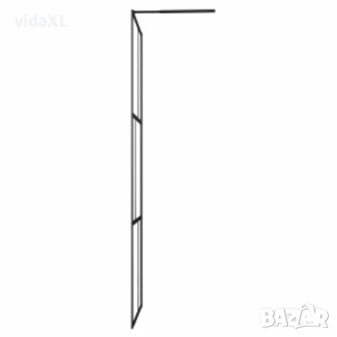 vidaXL Преграден параван за баня, закалено стъкло, черен, 80x195 см, снимка 5 - Душове - 56146166