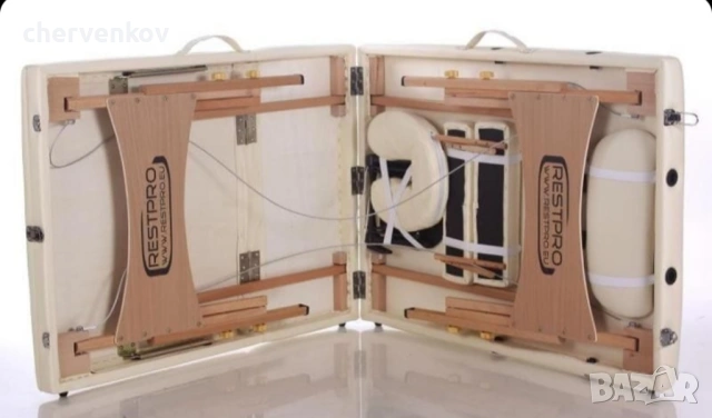 Двусекторна дървена козметична масажна кушетка - бял и черен цвят, снимка 16 - Кушетки - 53166200