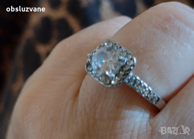 Пръстен в бяло злато и мойзанит 💥, снимка 3 - Пръстени - 34356582