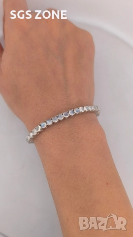 СРЕБЪРНА ГРИВНА С ЛУНЕН КАМЪК, снимка 6 - Гривни - 52724746