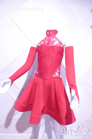 Червена детска рокля за спортни танци