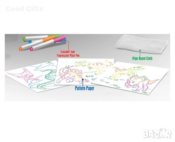 3D Детска дъска за рисуване 3D Magic Drawing Board с LED светлини, снимка 5 - Рисуване и оцветяване - 31154626
