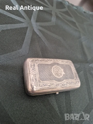 Рядка уникална антикварна руска сребърна кутийка за тютюн с ниело , снимка 3 - Антикварни и старинни предмети - 50446342