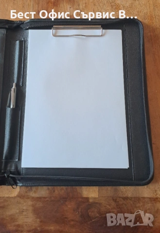 папка за документи луксозна с цип класьор и клипборд кожена черна А4, снимка 9 - Ученически пособия, канцеларски материали - 52542377