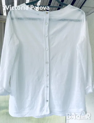 Лукс ленена блуза с копчета на гърба TRANSIT PAR-SUCH, снимка 10 - Блузи с дълъг ръкав и пуловери - 49902516