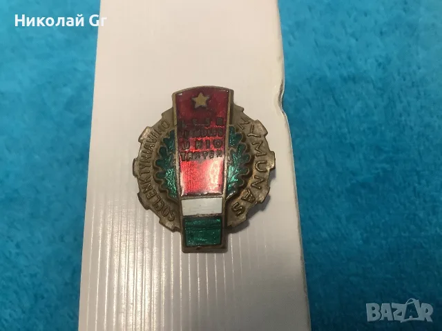 Рядка значка на Литовската ССР 1950 години емайл отличен състояние
