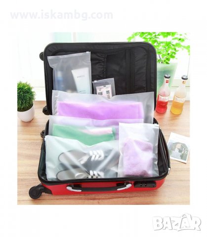 ПРОЗРАЧНИ ПЛИКОВЕ ЗА СЪХРАНЕНИЕ НА БАГАЖ ПРИ ПЪТУВАНЕ В ПЕТ РАЗМЕРА - код 2706