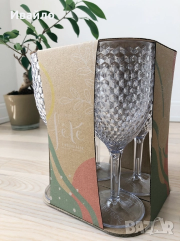 Елегантни универсални пластмасови чаши, имитация на стъкло - 4 бр., снимка 2 - Чаши - 52613939