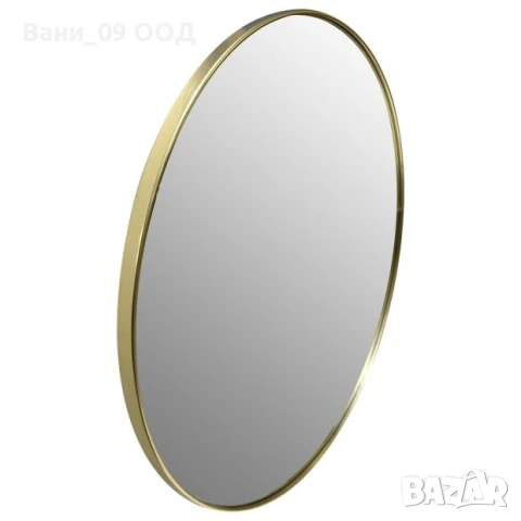 50см Кръгло стенно огледало със златиста рамка, снимка 2 - Огледала - 50660161