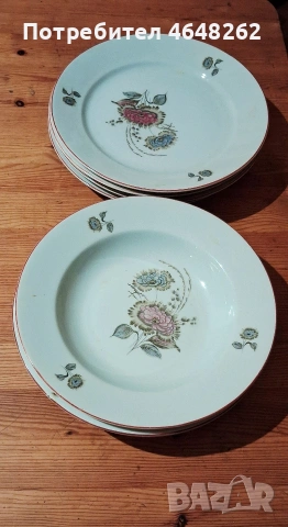 Ретро чиний "Магарешки бодил" български порцелан 7 бр., снимка 4 - Прибори за хранене, готвене и сервиране - 54173997