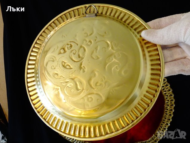 Бронзов поднос със сребро и мед,арабска калиграфия. , снимка 3 - Антикварни и старинни предмети - 40147274