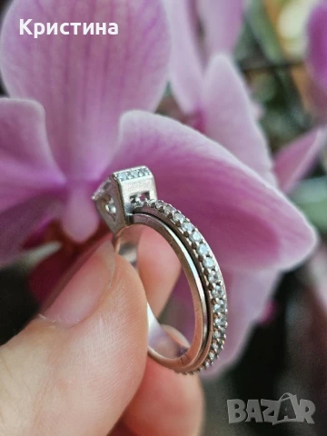 Нов сребърен пръстен с циркони, снимка 2 - Пръстени - 51139283