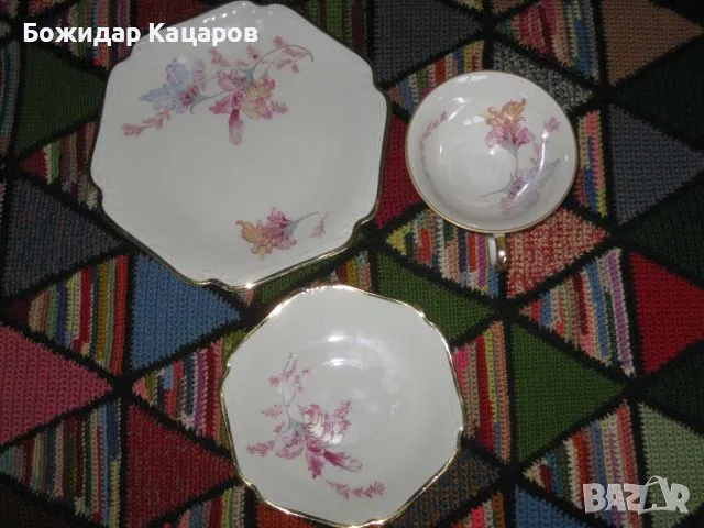Перфектен троен сет от стар баварски порцелан.Цена 23 лв. Пращам по Еконт., снимка 3 - Сервизи - 49573500
