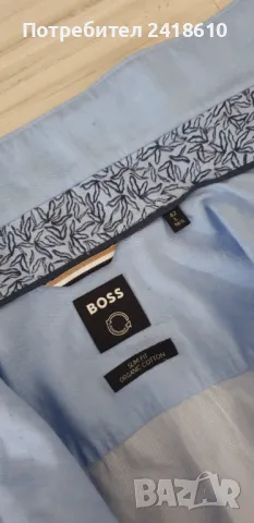 Hugo Boss Len / Organic Cotton  Slim Fit Mens Size 42 - L - 16 /1/2 НОВО! ОРИГИНАЛ! Мъжка Риза!, снимка 17 - Ризи - 50436194
