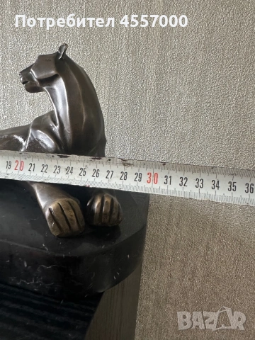 Бронзова скулптура „Пантера“ – Milo, Арт Деко, мраморна основа, снимка 3 - Антикварни и старинни предмети - 53086848