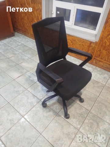 Черен офис стол Юки, снимка 3 - Столове - 53350166