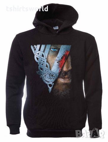 Нов детски суичър с дигитален печат сериала Викинги, Рагнар Лодброк