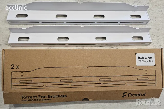 Fractal Torrent White RGB clear tint front 120/140 fan brackets