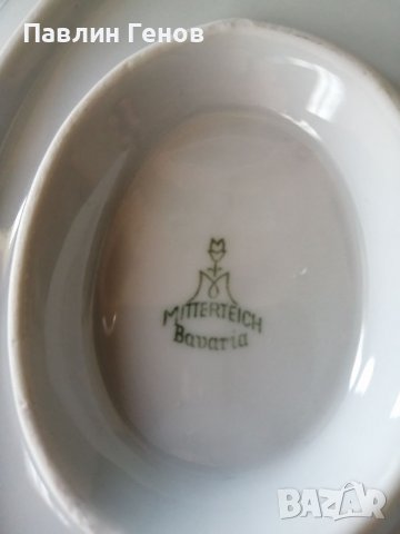 Порцеланова сосиера немски порцелан с печат, снимка 8 - Антикварни и старинни предмети - 38054768