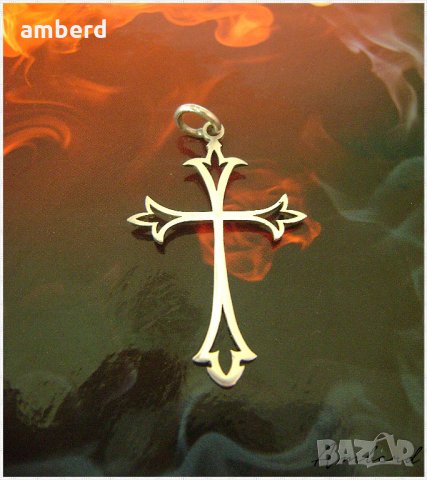 Стилен сребърен кръст - С006