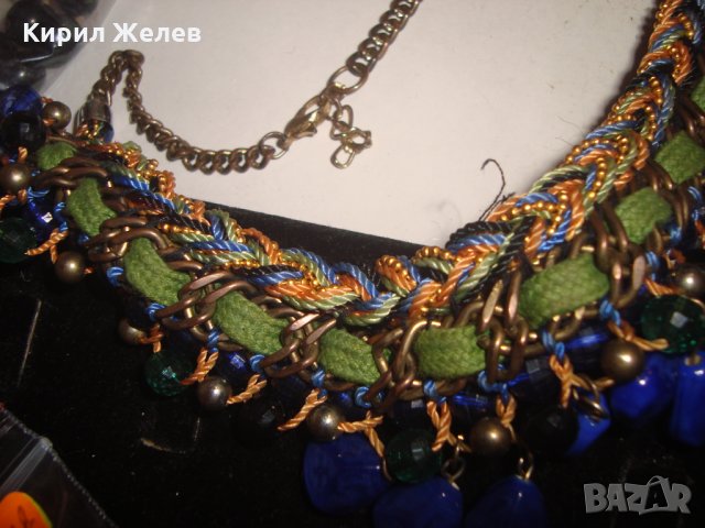 БЕРБЕРСКА ТРАДИЦИОННА ОГЪРЛИЦА с ЛАЗУРИТ КРИСТАЛИ и ЦИРКОН РЪЧНА ИЗРАБОТКА УНИКАЛНО ЕТНО-БИЖУ 12300, снимка 9 - Колиета, медальони, синджири - 30625297