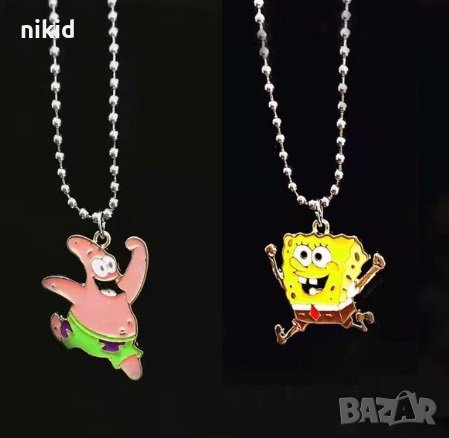 Спондж Боб Спонджбоб Spongebob Патрик детско колие синджир гердан с висулка
