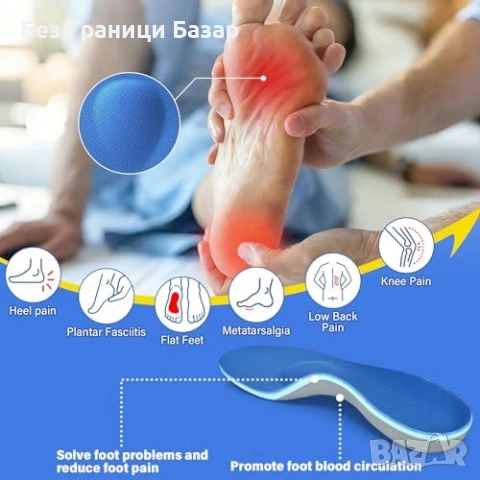 Нови Комфортни стелки с омекотяване за работа и продължително ходене с опора на свода, снимка 4 - Други - 54319014