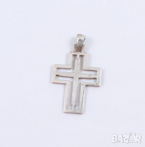 сребърна висулка кръст 48854-3, снимка 1 - Колиета, медальони, синджири - 39929314