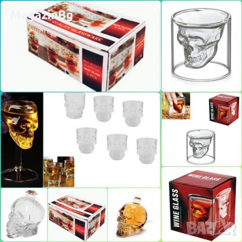 Комплект Чаша за шот Череп 50мл х 6 бр Чаши Оригинален Подарък, снимка 1