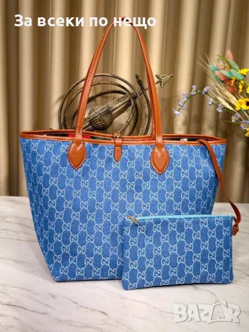 Gucci Стилна Дамска Чанта Тип Тоут С Монограм И Малък Несесер Към Тях-Различни Цветове Код SEM-656, снимка 10 - Чанти - 55931420