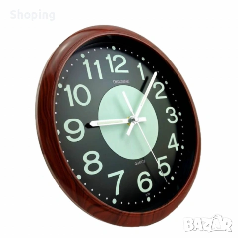 Светещ безшумен часовник за стена или маса, 26 см