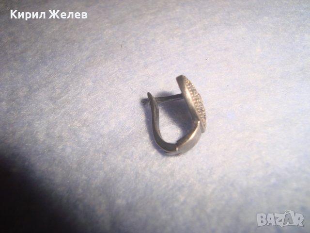 СТАРА АНГЛИЙСКА СЪРЦЕВИДНА СКЪПОЦЕННА АР ДЕКО ОБЕЦА ОКСИДИРАНО СРЕБРО 925 с ФАСЕТИРАНИ ЦИРКОНИ 32419, снимка 8 - Обеци - 38330616